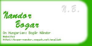 nandor bogar business card
