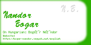 nandor bogar business card